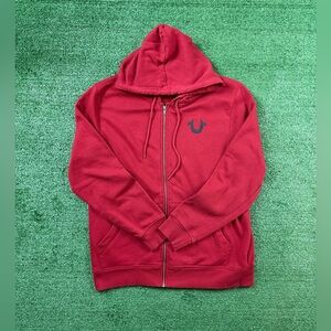 Red True Religion zip up hoodie